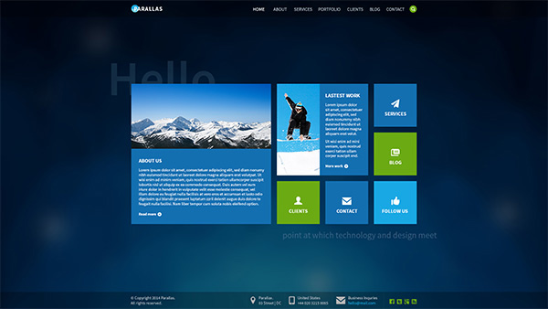 Parallas in 35 Free and Flat PSD Web Templates