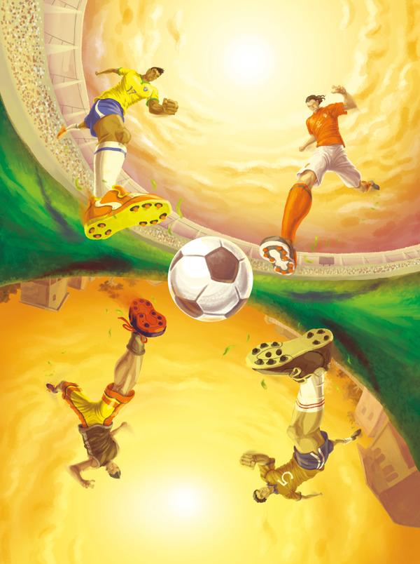 Soccer Illustrations by Yuji Schmidt in World Cup 2014: Showcase of Creative Posters and Illustrations