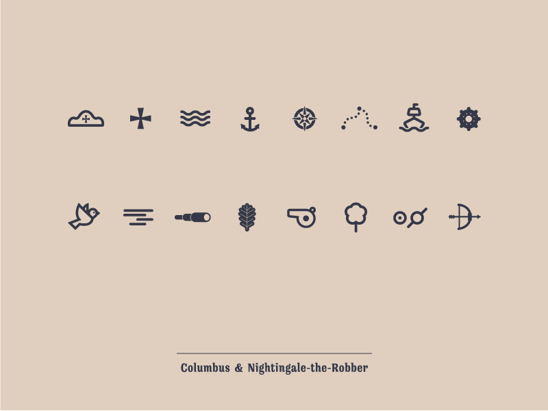 Columbus and Nightingale-The-Robber Icons by Alexey Yukhalov in 40 Free Icon Sets For June 2014