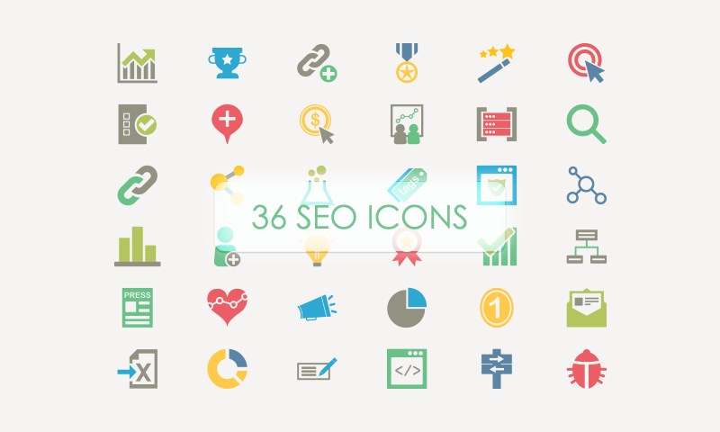 36 SEO Vector Icons by Chris B in 40 Free Icon Sets For June 2014