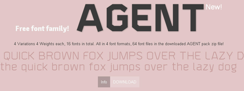 Agent by Ofir Shavit in 27 Fresh and Free Fonts for June 2014