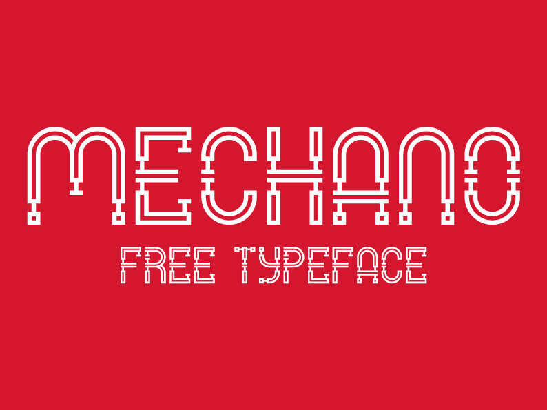 Mechano Free Typeface by Andrea Prina in 20套2014年7月最新鲜又免费的字体下载