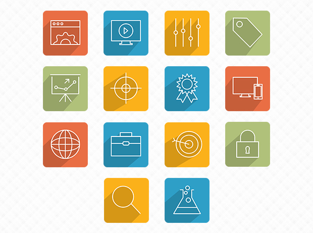 28 Flat and Slim SEO Icons by Ferman Aziz in 38 Fresh and Modern Icon Sets