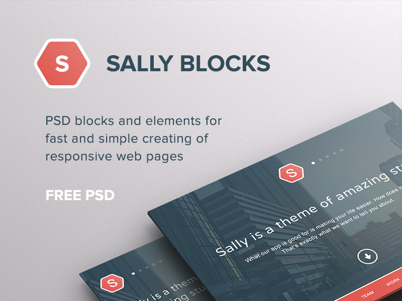 Sally Blocks UI by PixelBuddha in 30+ Free UI Kits for Web Designers