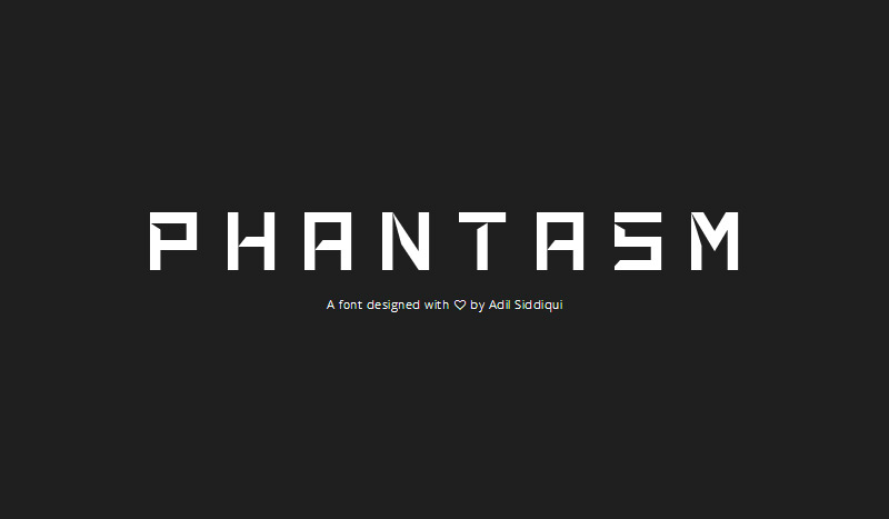 Phantasm Free Font by Adil Siddiqui in 25 Fresh and Free Fonts for July 2014