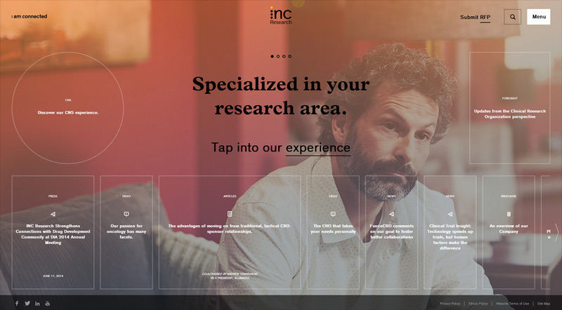 INC Research in 30 Creative Website Designs 2014