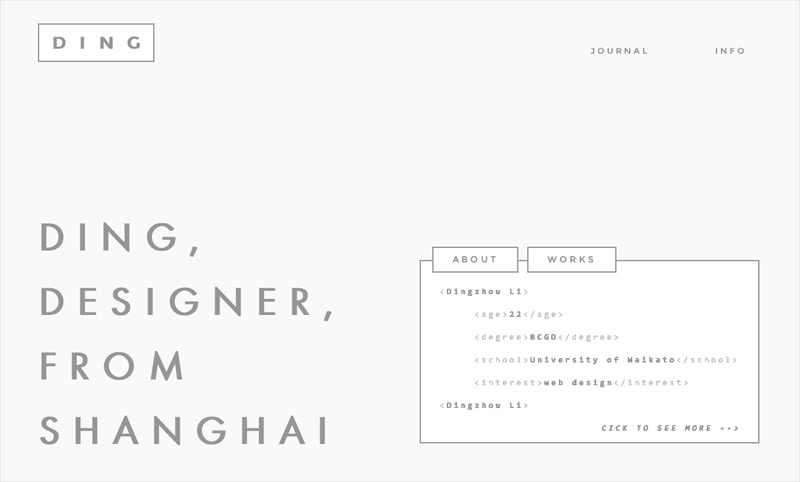 Dingzhou Li in 30 Creative Website Designs 2014