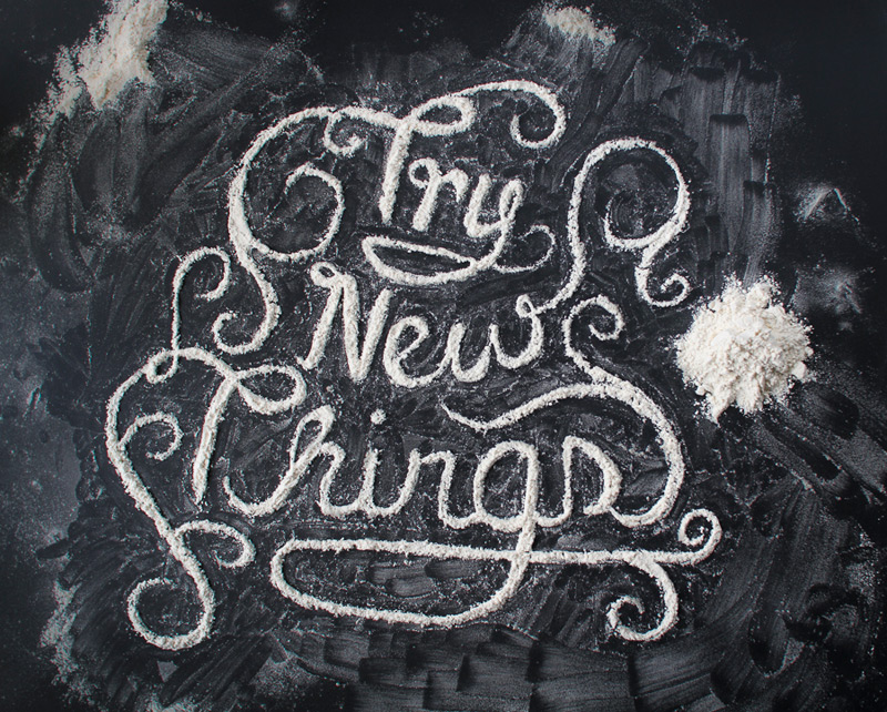 Try New Things by Erin Pridemore in 60+ Examples of Creative Typography