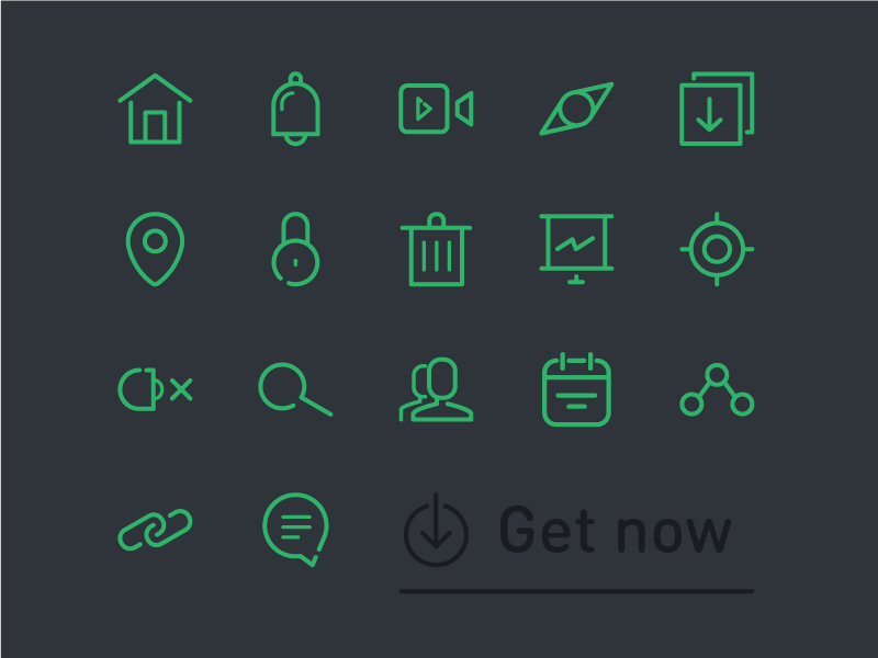65 vector icons by Pavel Kozlov in 38 Fresh and Modern Icon Sets