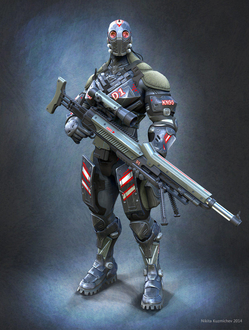Sci-fi Soldier, Nikita Kuzmichev 在令人印象深刻的CG人物3D效果图欣赏中