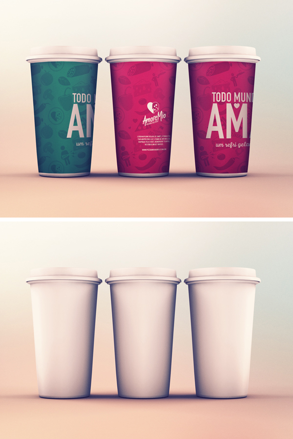 新锐的咖啡饮料杯包装设计PSD展示模型下载