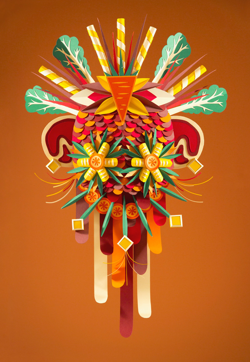 Chef's Mask III 在令人印象深刻的折纸工艺作品by邹工作室中