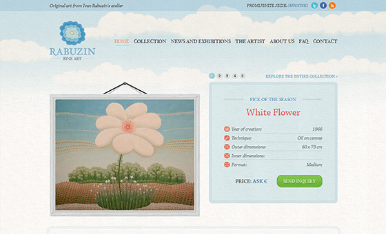  - Fine Art Website Design with Sky Texture