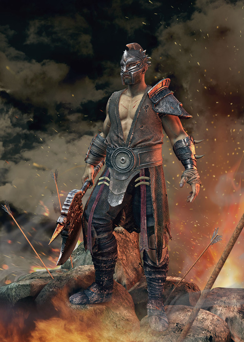 Warrior, zhixing Hu 在令人印象深刻的CG人物3D效果图欣赏中