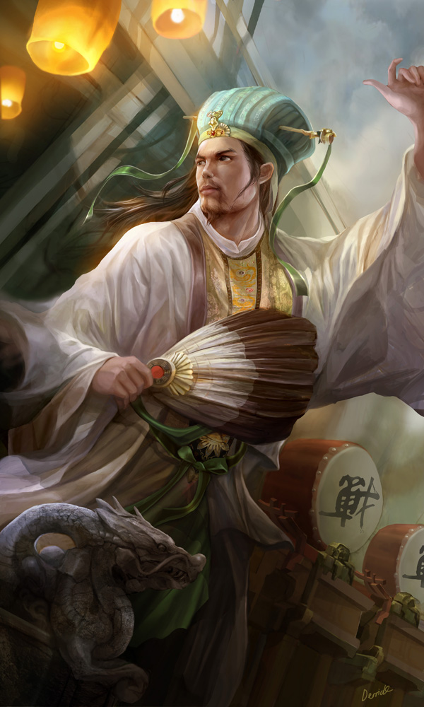 Dynasty warrior fanart - ZhuGeLiang, Derrick Song in2014年8月的奇幻人物角色设定插画案例欣赏
