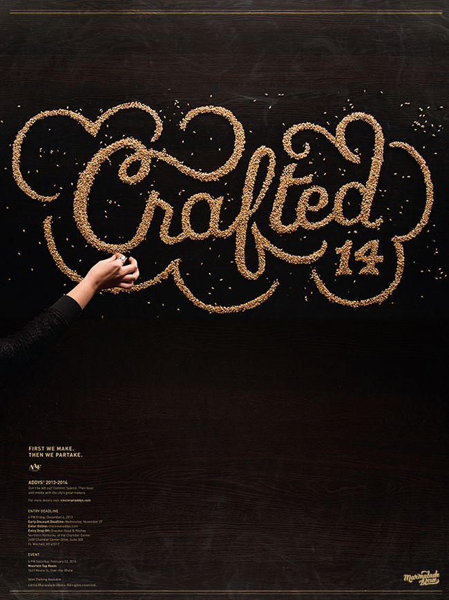 AAF Cincinnati Addys Identity by Danielle Evans in  60个很棒的手工制作的字体设计欣赏