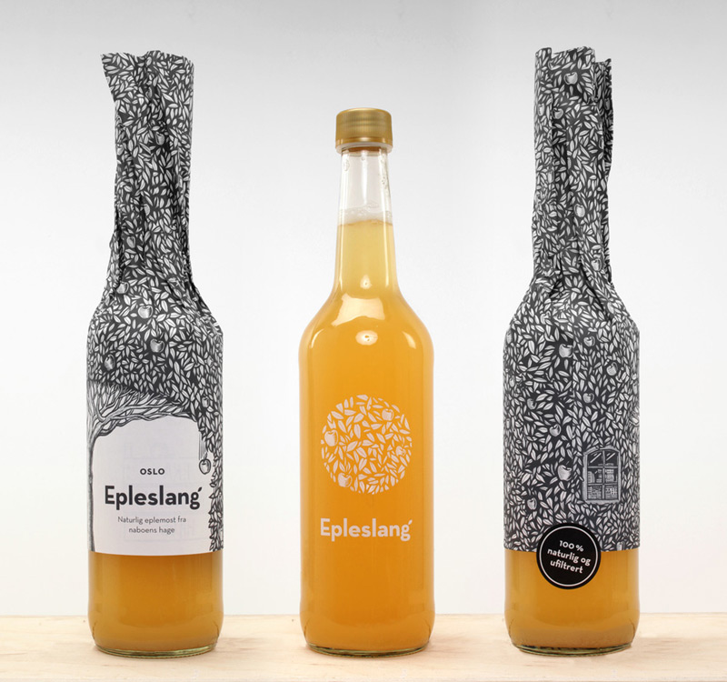 Epleslang Apple Juice by Dinamo Design in2014年8月最新的包装设计灵感欣赏