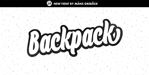 Backpack by Måns Grebäck in20个2014年8月出炉的免费又新鲜的字体套装下载