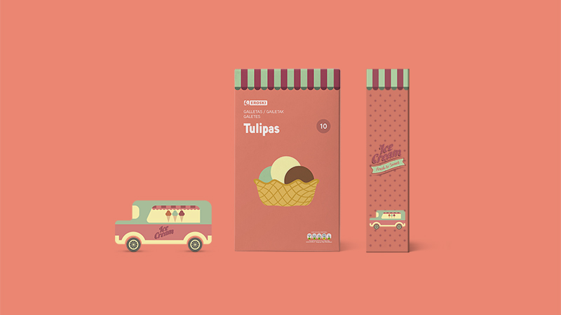 Eroski Ice Cream Wafers by Supperstudio in2014年8月最新的包装设计灵感欣赏