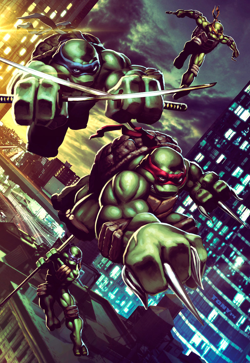 TMNT Comic Con 2014 Poster by Tony Washington in 忍者神龟插画艺术品展示
