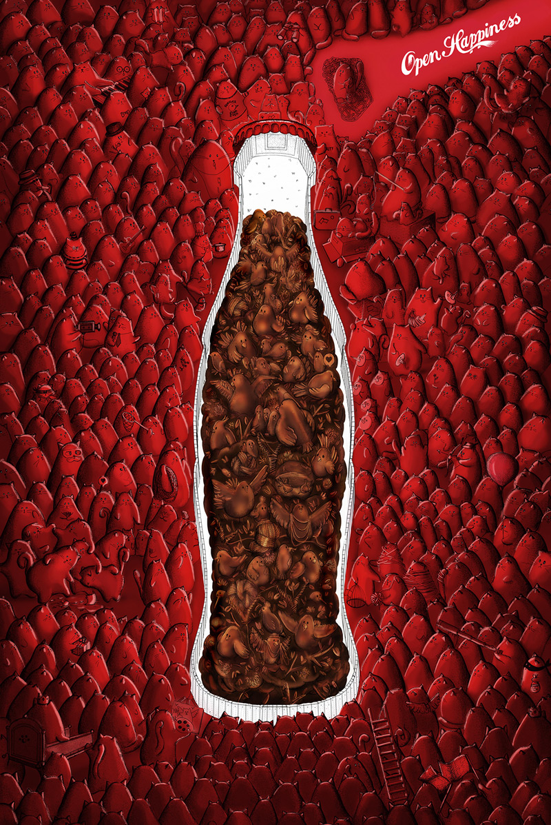 Coca-Cola / Open Happiness by Sergio Alonso in2014夏季国际最有创意的广告创意设计欣赏