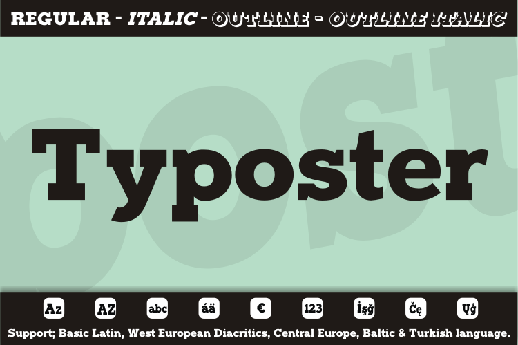 Typoster by Studio Typo in20个2014年8月出炉的免费又新鲜的字体套装下载