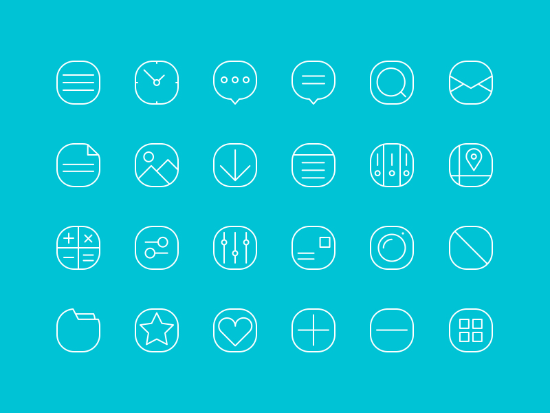 20+ Simple Line Icons by Given in 30个给网页设计师准备的扁平化图标套装免费下载