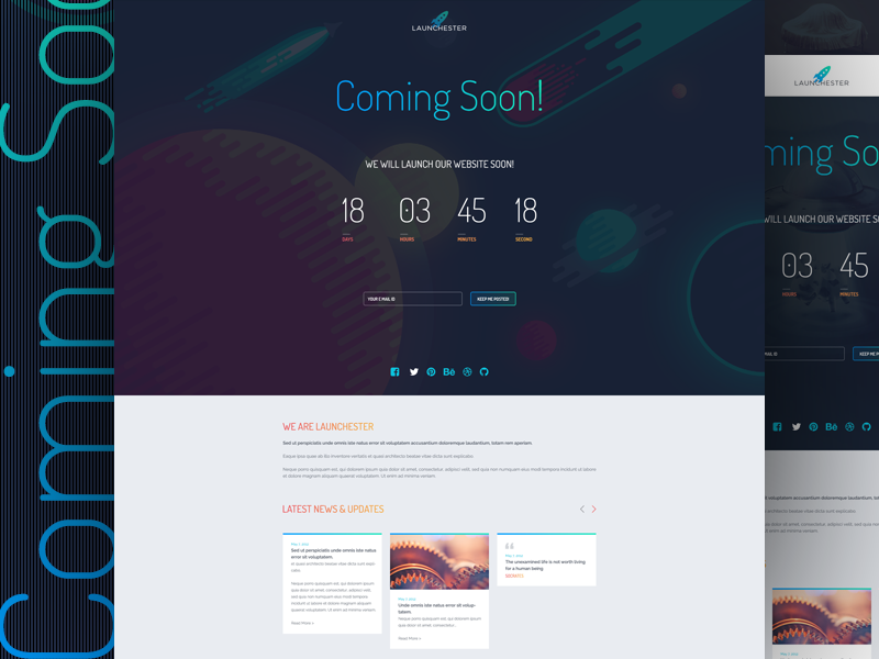 Launchester Under Construction Page Psd by Dhiren Adesara in 50个精彩的8月出炉的免费设计资源