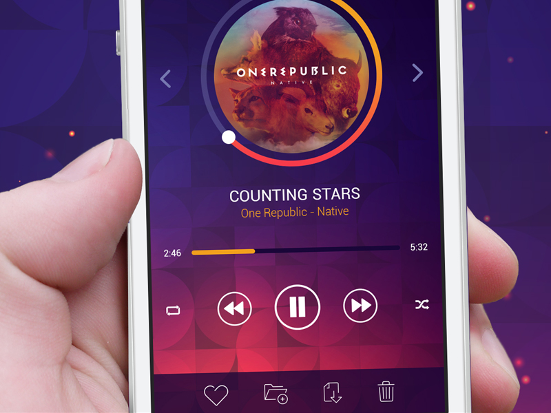 Crown | Music Player by Pix3lize in 36个移动APP界面设计灵感欣赏（IOS8风格）