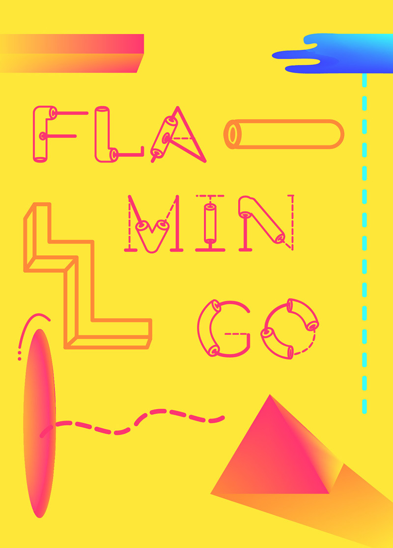 Flamingo Free Font by Marianela Grande in20个2014年8月出炉的免费又新鲜的字体套装下载