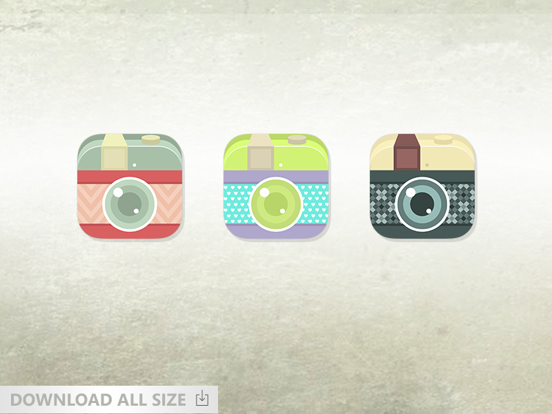 Vintage Flat Camera Icon For Ios by ChiragSolanki in 50个精彩的8月出炉的免费设计资源