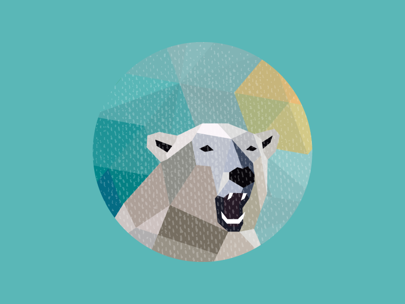 Polar bear by Kemal Şanlı in 25个能给你带来灵感的扁平化LOGO设计欣赏