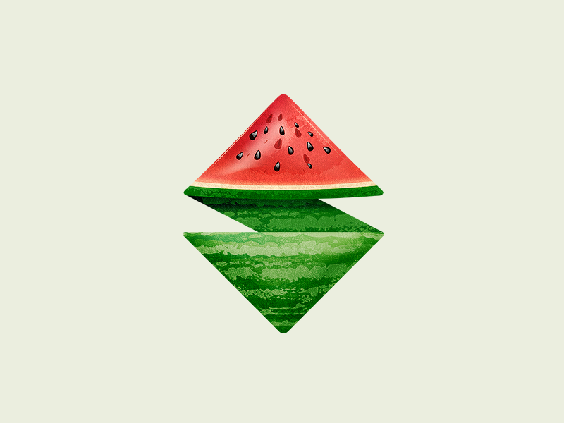 Watermelon Style by Sakir Yildirim in 25个能给你带来灵感的扁平化LOGO设计欣赏
