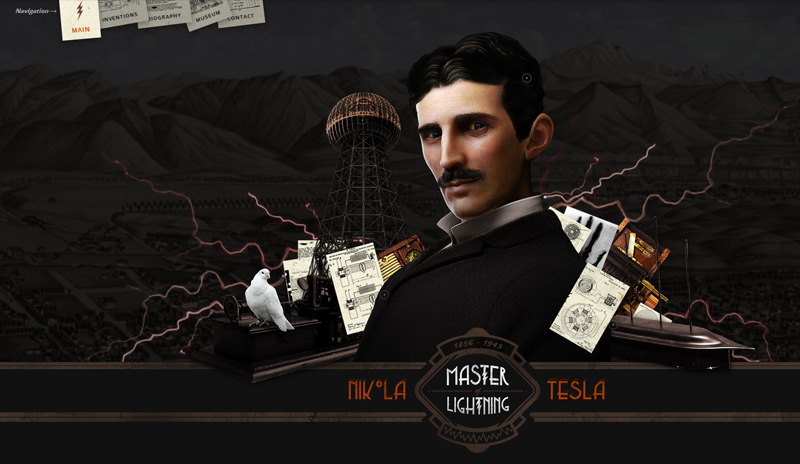 Nikola Tesla in 8月第四周的网页设计灵感与欣赏的鸡尾酒（用多边形与插画设计的网站）