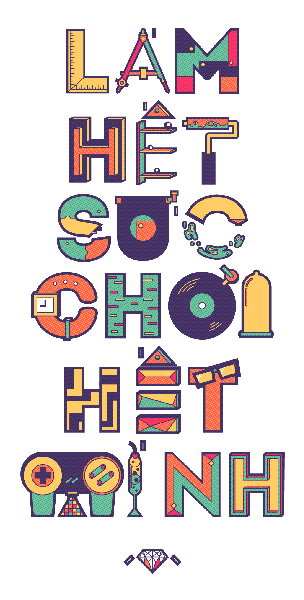 Work Hard - Play Hard by Ly Do Hai in 2014年8月的字体创意设计案例欣赏