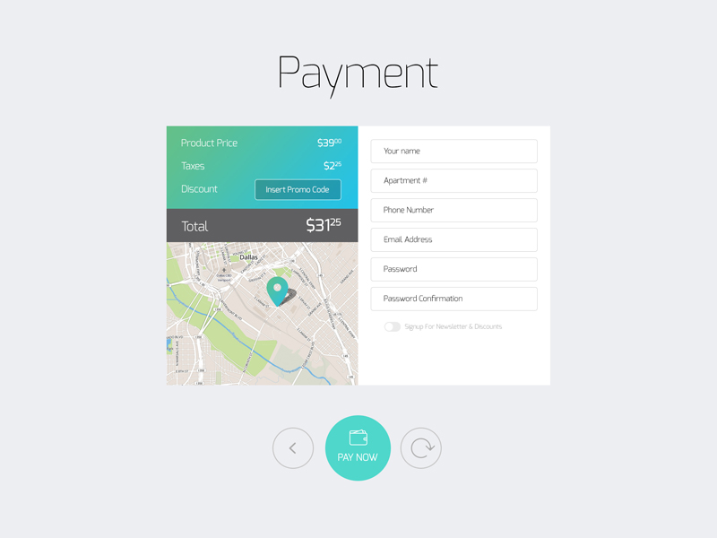 Payment Input Form by Fuxxo Works in 50个精彩的8月出炉的免费设计资源