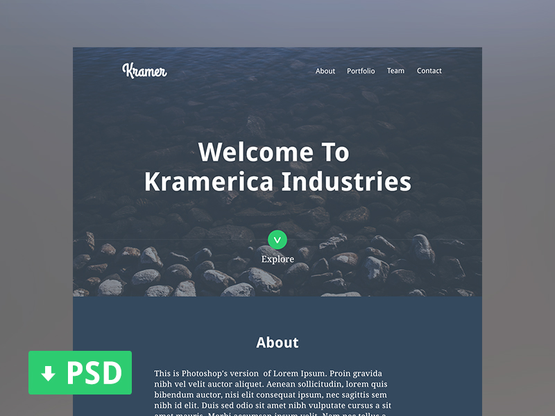 Kramer in 2014年9月收集的给网页设计师的免费模板PSD下载