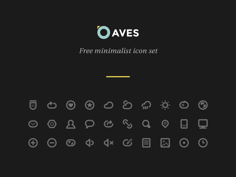 Aves Icon Set by Erigon in 2014年8月份汇总的25个免费的扁平化图标套装下载