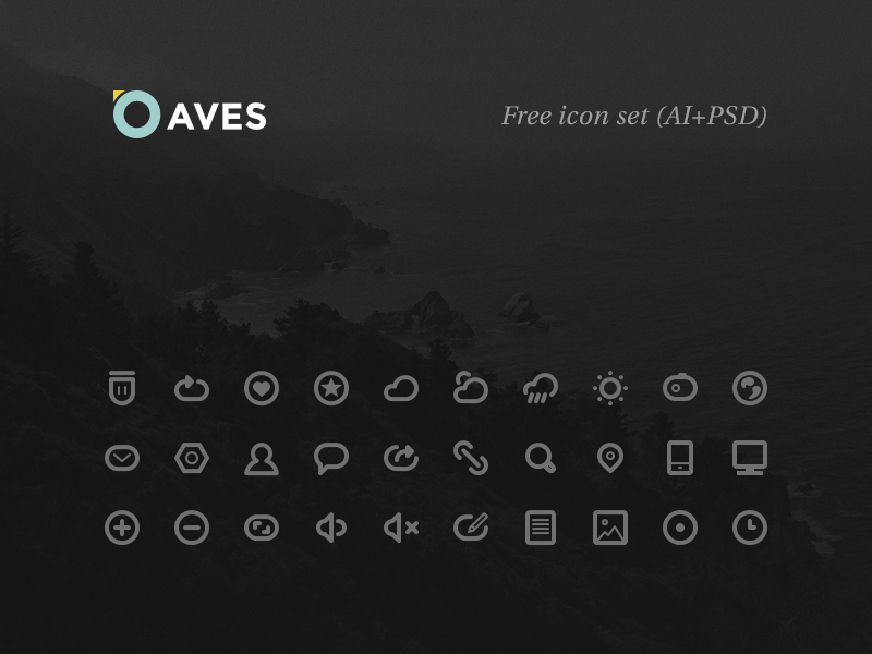 Aves Icon Set by Erigon in 2014年9月的免费扁平化图标套装合集下载