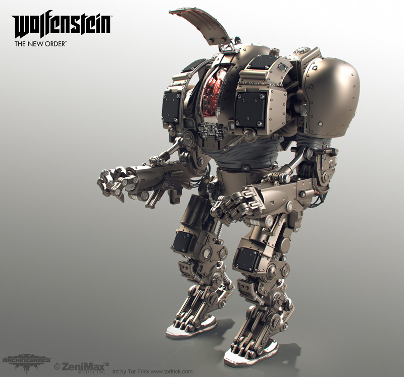 Wolfenstein: The New Order highpoly robots, Tor Frick in  25个令人难以置信的3D机器人设计欣赏
