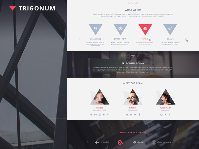 Trigonum in 2014年9月收集的给网页设计师的免费模板PSD下载