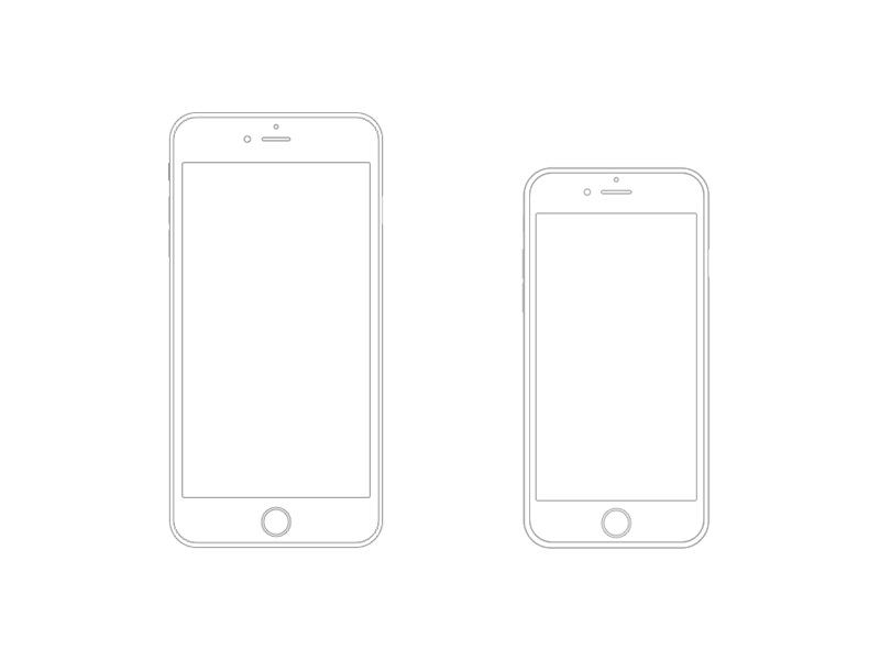 iPhone 6 Plus and iPhone 6 Wireframe by Andrea Ripamonti in 35个新鲜的iPhone6展示模型PSD下载