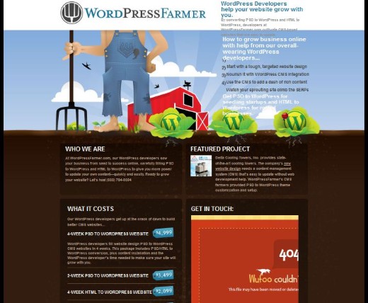 Wordpress Farmer Web Developer Layout