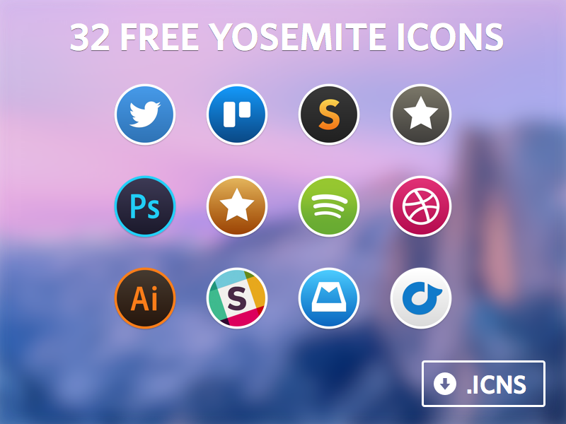 Yosemite Icon Set by Jean-François Goncalves in 2014年9月的免费扁平化图标套装合集下载