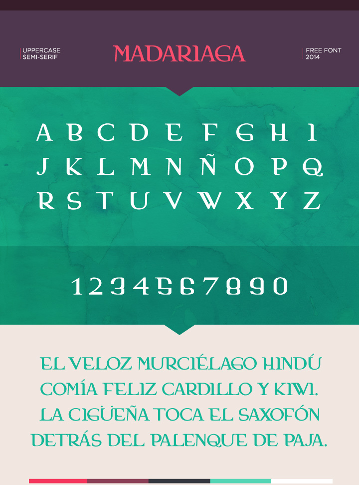 Madariaga Free Font by Krill studio in 2014年几月必备的17个免费设计字体下载 