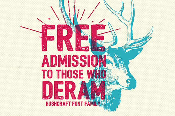 Bushcraft Free Font Family by Bowery Studio design in 2014年几月必备的17个免费设计字体下载 