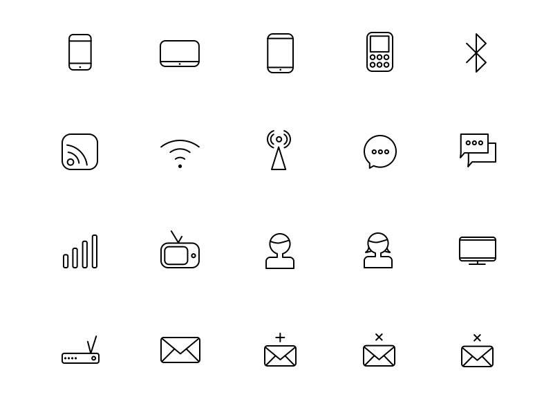 Communication Icons by Graphics Bay Team in 2014年9月的免费扁平化图标套装合集下载