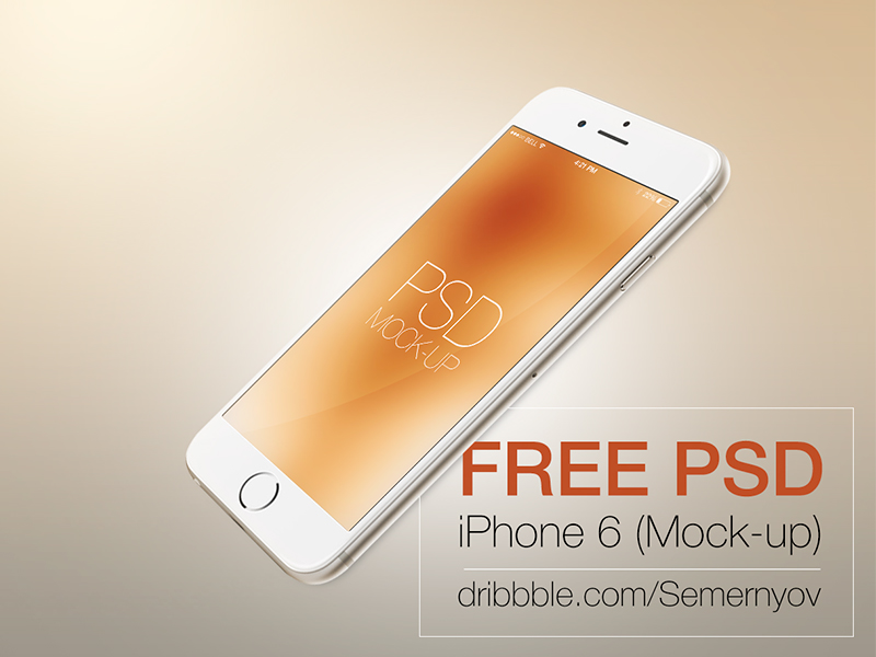 Iphone 6 Mock-up by Semernyov in 35个新鲜的iPhone6展示模型PSD下载