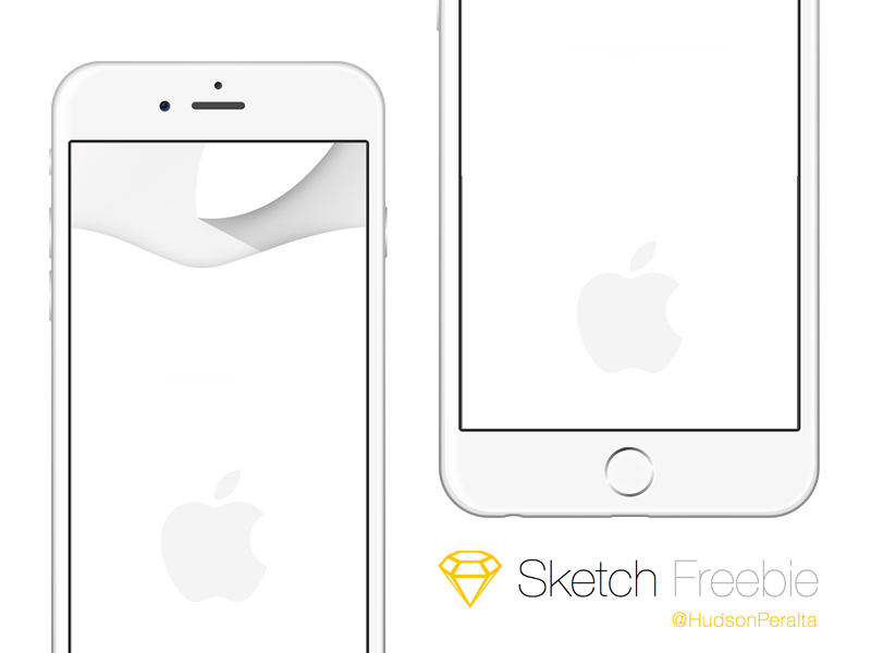 iPhone 6 & 6 Plus .sketch Freebie by Hudson-Peralta in 35个新鲜的iPhone6展示模型PSD下载