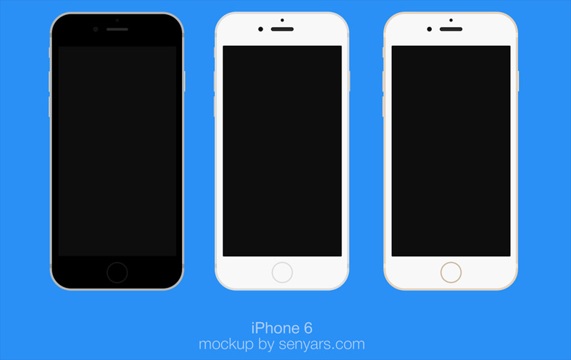 iPhone 6 flat mockup by Senya Ars in 35个新鲜的iPhone6展示模型PSD下载